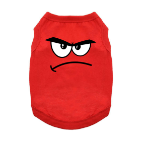 Angry Face Dog Shirt (Color: Flame Scarlet Red, size: small)