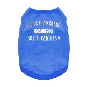 Hilton Head Island, SC Dog Shirt (Color: Blue, size: small)