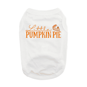 Little Pumpkin Pie Dog Shirt (Color: White, size: medium)