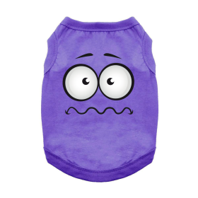Nervous Face Dog Shirt (Color: Ultra Violet, size: medium)