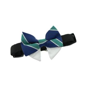 Universal Dog Bow Tie (Color: Navy Blue and Green Stripe, size: Type 1)