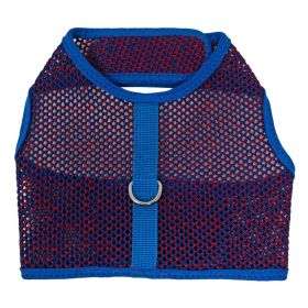 Active Mesh Dog Harness with Leash (Color: Blue & Red, size: X-Large)
