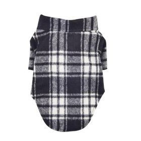 Flannel Dog Shirt (Color: Black and White Plaid, size: large)