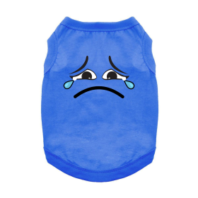 Sad Face Dog Shirt (Color: Nautical Blue, size: X-Large)