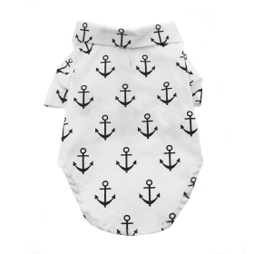 Hawaiian Camp Shirt (Color: Anchors Aweigh, size: medium)