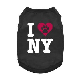 I Love New York Dog Shirt (Color: Jet Black, size: large)